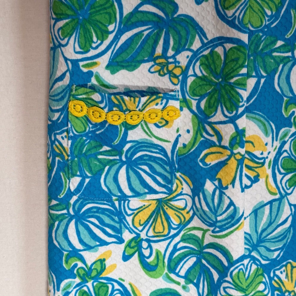 Lilly Pulitzer Girls Sweet & Sour Blue and Green Floral Dress - Picture 4 of 10
